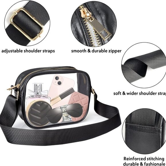 Clear Crossbody Bag, Stadium Approved Clear Purse Bag for Concerts Sports Events - Picture 5 of 8